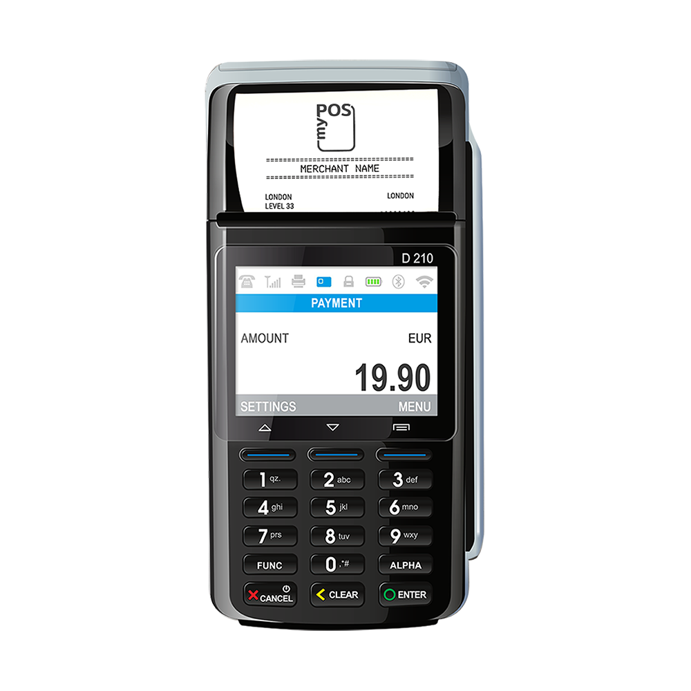 MyPOS Combo lettore mobile per carte di credito con stampante di ricevute